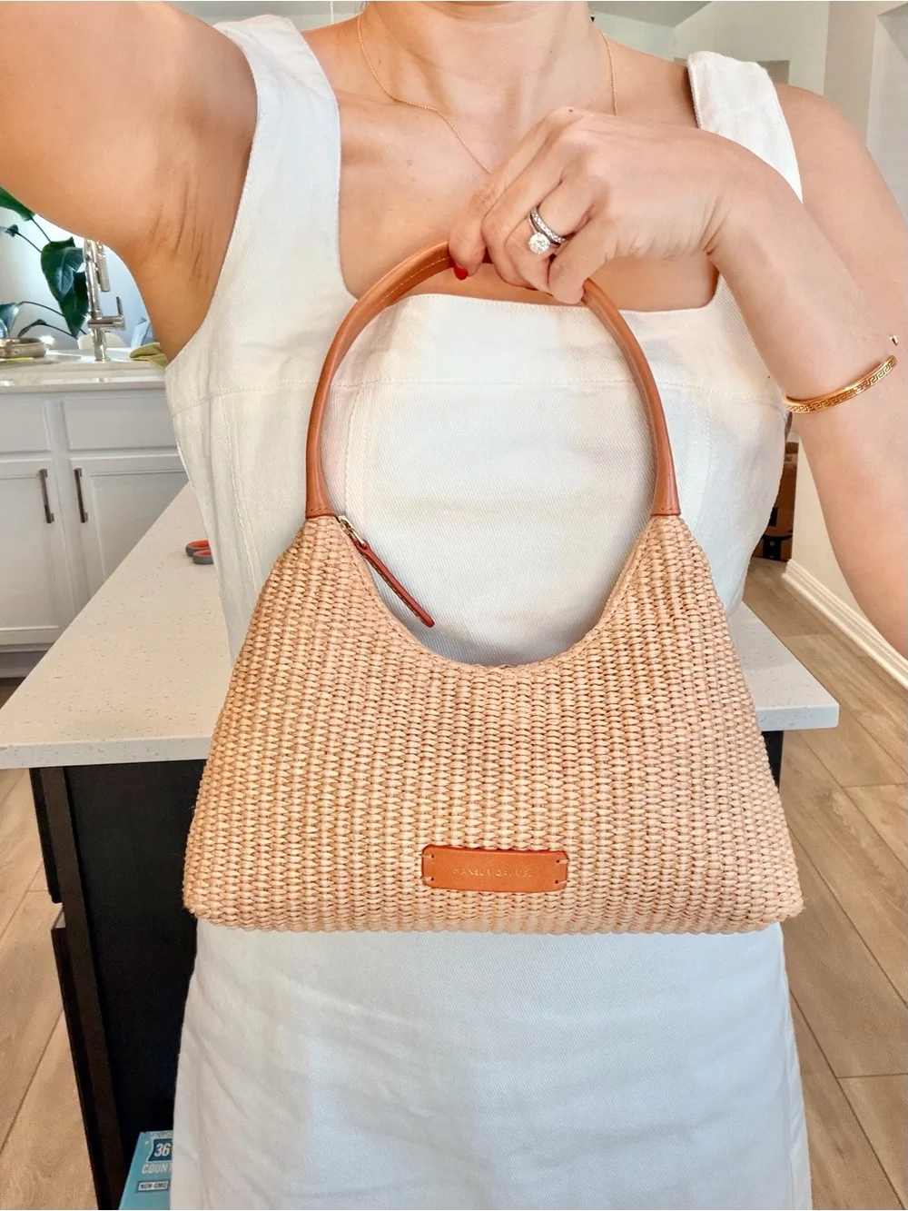 Auth MANSUR GAVRIEL Mini Raffia Candy Single Strap Hobo